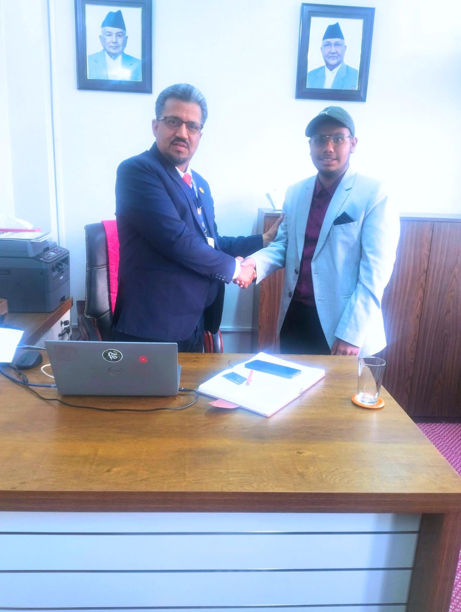 Prabesh Dahal at a research or media event in Nepal