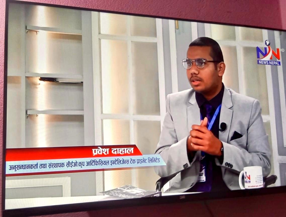 Prabesh Dahal at a technology event in Nepal